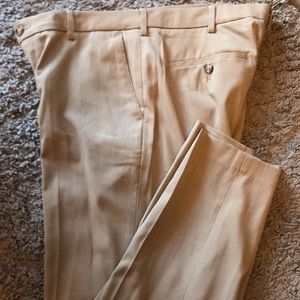 Van Heusen Men's Dress Slacks, Straight Fit, Tan, Size 33 x 32